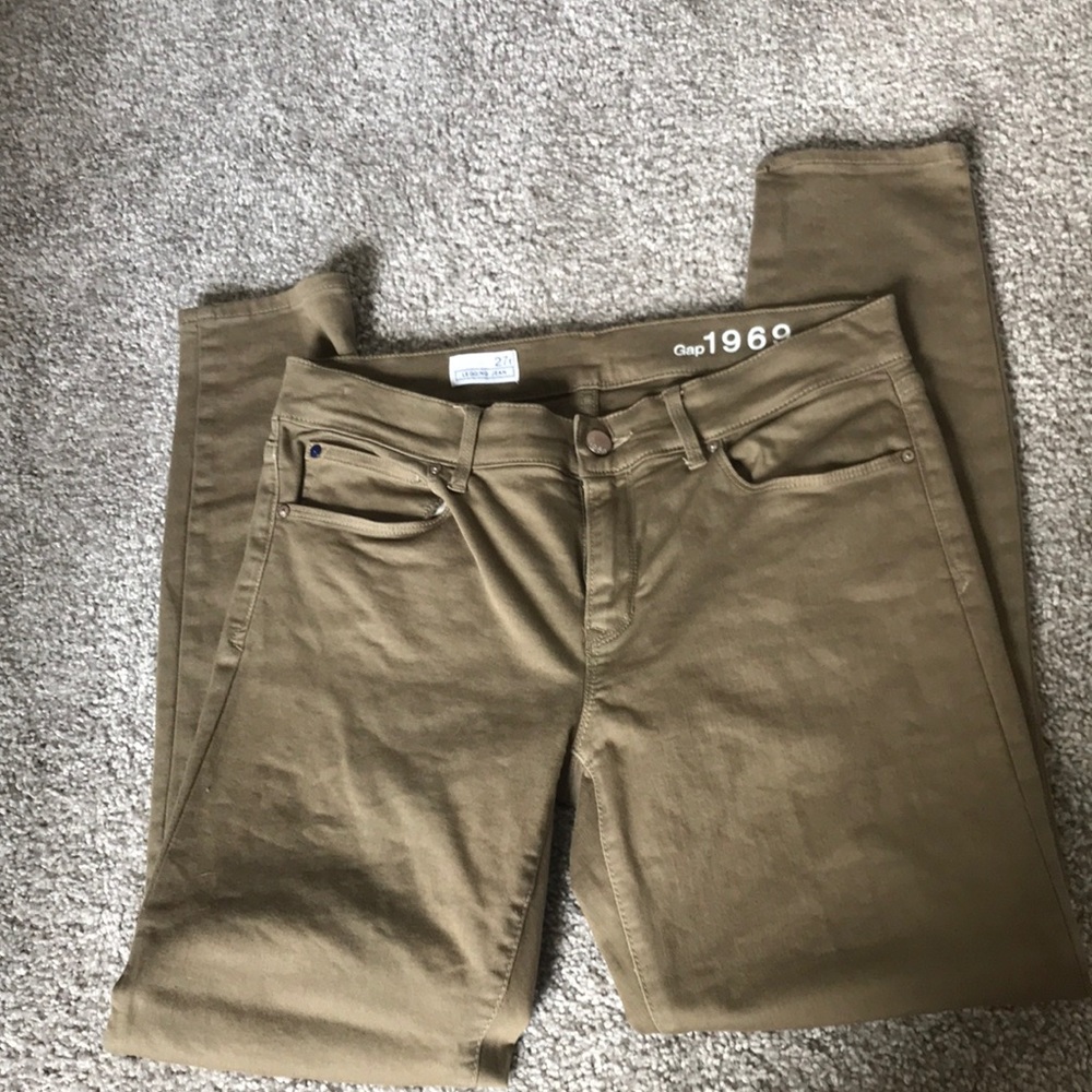 Olive green Gap skinnies